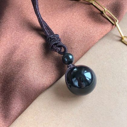 Black Obsidian Point Pendant Necklace