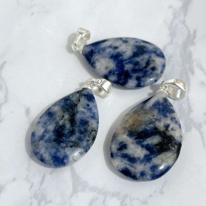 Smooth blue sodalite outlet drops