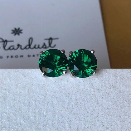 2.33 ct. t.g.w. Square Created Emerald Stud Earrings in Sterling Silver |  BJ's Wholesale Club