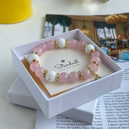 Rose quartz bracelet – oval faceted – 1pc - Moksa