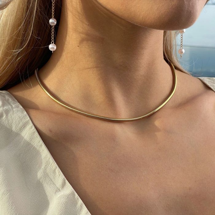 Gold snake chain necklace