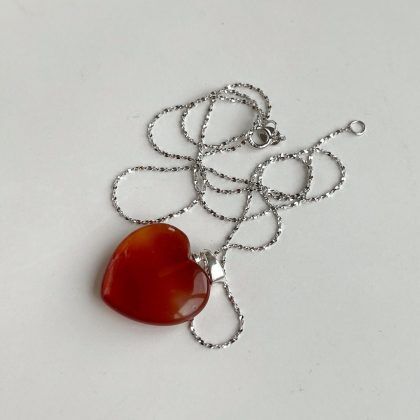 Beauty energy” Carnelian heart pendant necklace silver, Christmas Gift for  girlfriend, gift for her, luxury jewelry gift – Crystal boutique
